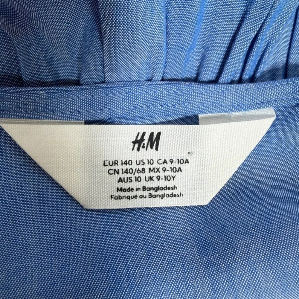H&M Kids Blue 2 Piece‎ Matching Set Wide Leg Pants Peplum Top 9-10Y
